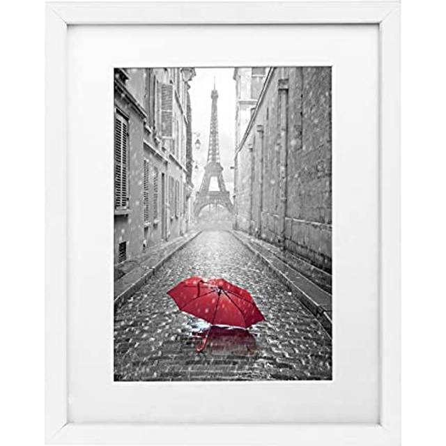 Americanflat 11x14 Picture Frame in White - Displays 8x10 with Mat and 11x14 Without Mat - Engineered Wood with Shatter-Resistant Glass - Horizontal a