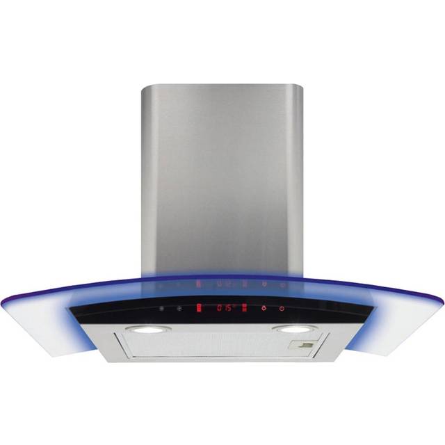 CDA EKP60SS 60cm Curved Glass Extractor With Edge Lighting