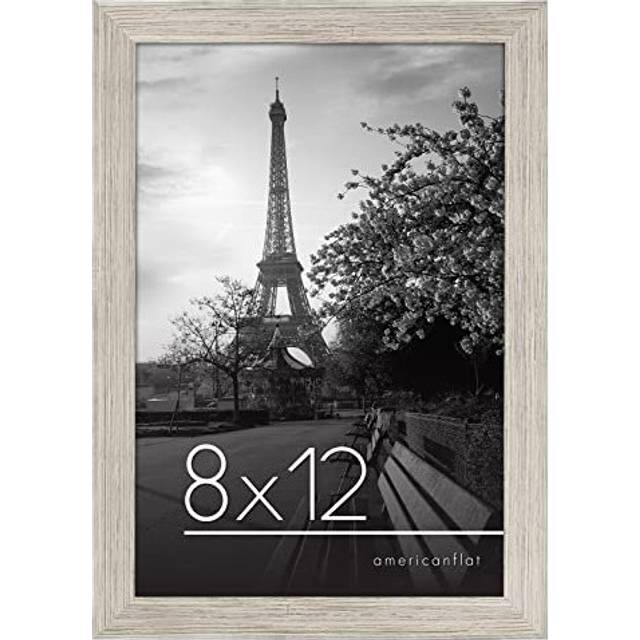 Americanflat 8x12 Picture Frame in Drift wood with Shatter Resistant Glass - Horizontal and Vertical Formats for Wall and Tabletop