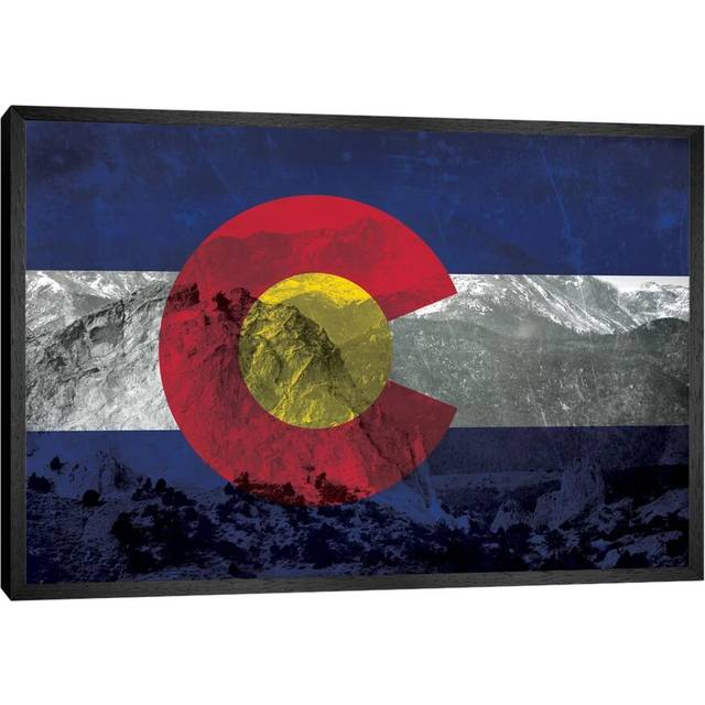 'Colorado (Pikes Peak)' by Ruane Manning - Wrapped Canvas Painting Print - Black Floater Framed (66.04 cm H x 45.72 cm W)