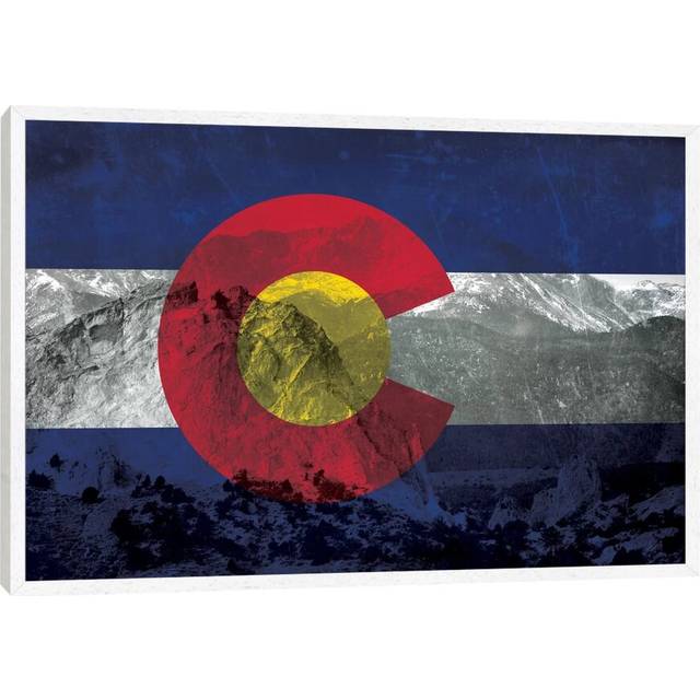 'Colorado (Pikes Peak)' by Ruane Manning - Wrapped Canvas Painting Print - White Floater Framed (66.04 cm H x 45.72 cm W)