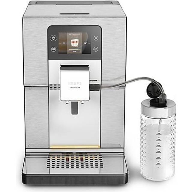 Krups Intuition Experience+ EA877D, Espressomaskin, 3 l, Kaffebönor, Inbyggd kvarn, 1550 W, Svart, Borstat stål
