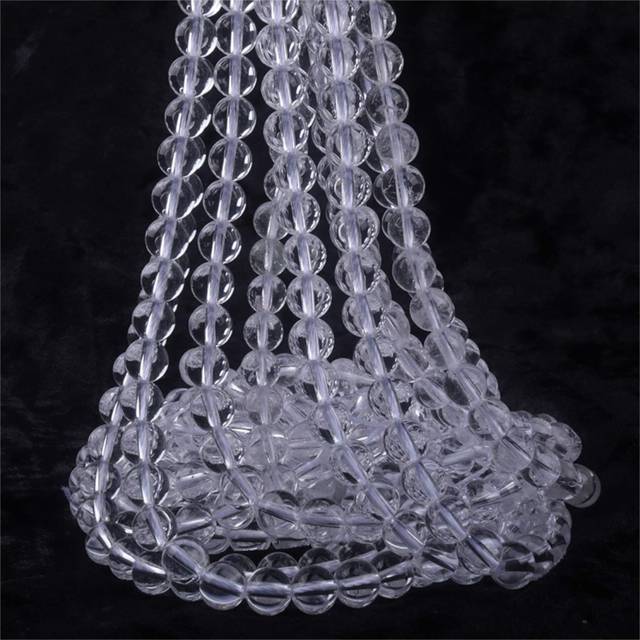 "ICAI Beads 6mm Natural White Crystal Stone Beads for Jewelry Making DIY Crafts Design 1 Strand 15"""""""" APPR.63-65pcs"