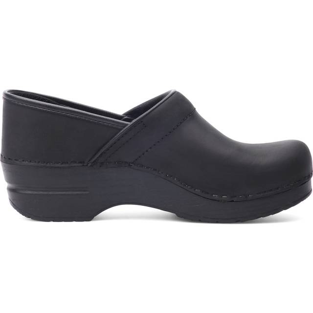 Narrow Professional Stapled Clog By Dansko Unisex Nursing Shoe Black O