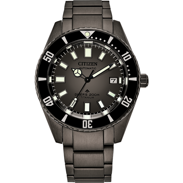 Citizen Promaster Fujitsubo Super Titanium Black Dial Automatic Diver's NB6025-59H 200M Men's Watch black