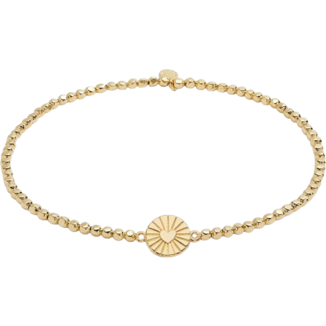 Joma Jewellery Heart Anklet In Gold Plating, Gold, Women