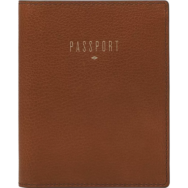 Fossil gåva för kvinnor resor, Eco läder passfodral brun 11,43 cm L x .508 cm B x 13,97 cm H SLG1499200