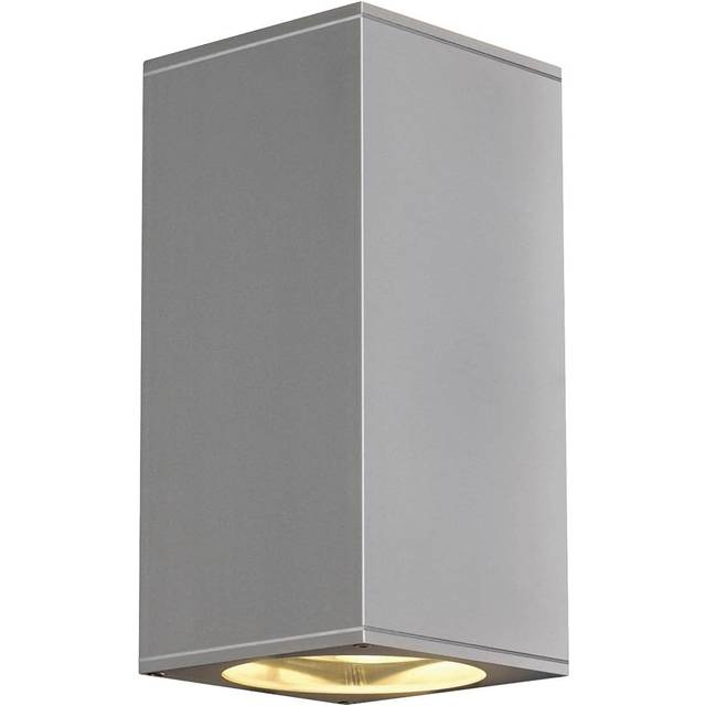 SLV Big Theo Outdoor Wall Light QPAR111 IP44 Square Up/Down Silver-Grey