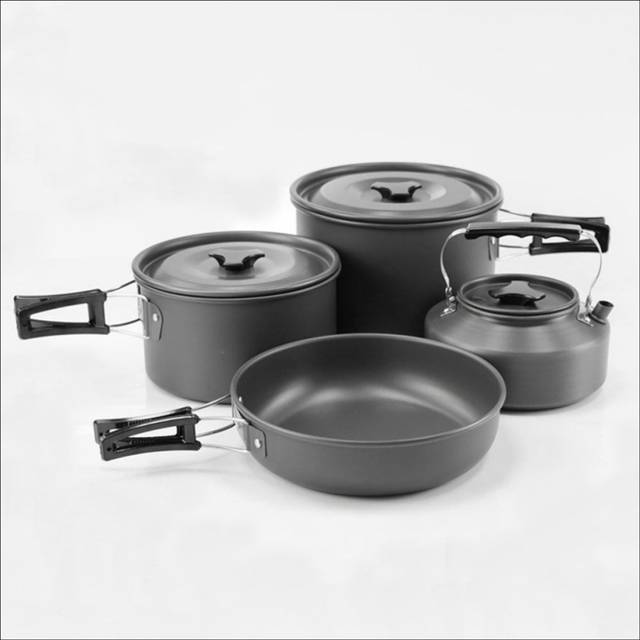 Camping Cookware Set,Portable Folding Pot and Pan with Carrying Bag