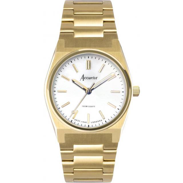 Accurist Accurist Origin Ladies Watch | Gold Case & Stainless Steel Bracelet with White Dial | 34mm