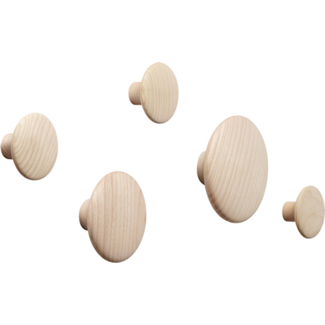 Dots Wood Hooks 5-pack, Oak