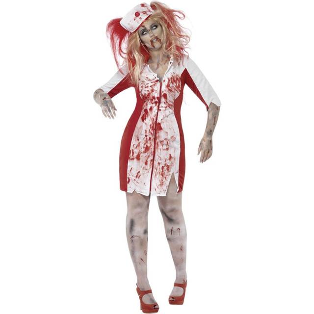 Womens zombie nurse fancy dress costume size 16-18 ladies halloween bnib smiffys