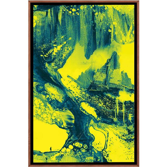 Isolation Comes in Green by Stoian Hitrov - Floater Frame Painting on Canvas (101.6cm H X 66.04cm W)