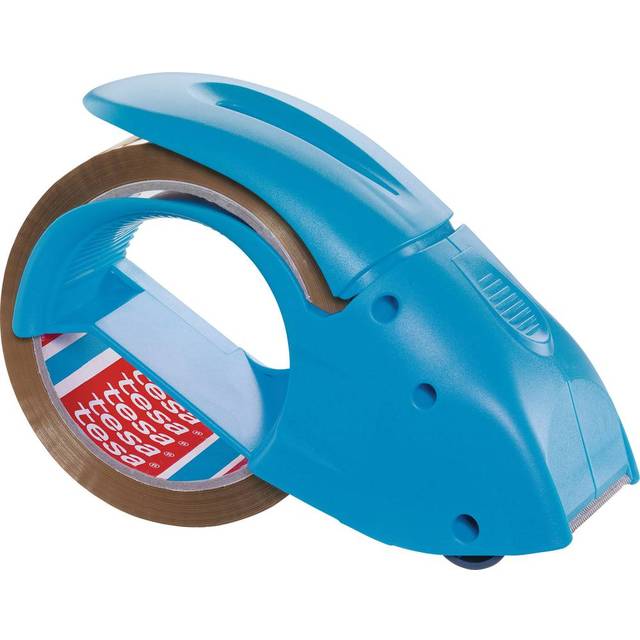 tesapack® Handdispenser Pack-n-Go, Dispenser för packtejp - lätt att använda, ergonomisk design, blå