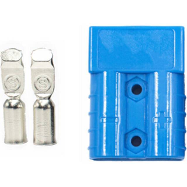 2X Connectors Anderson Style Plug DC Power 50AMP Solar Caravan 6AWG BLUE
