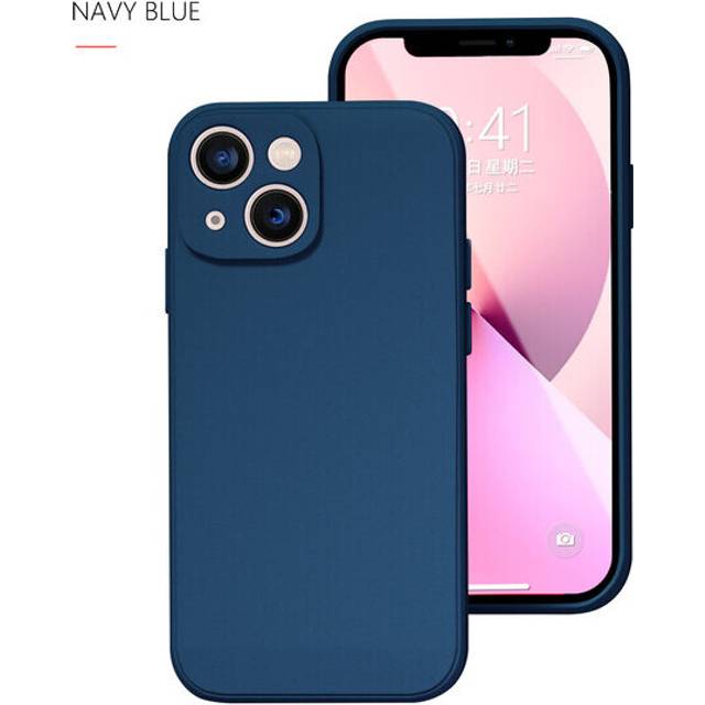 (For iphone13 PRO MAX, NAVY BLUE) Phone Case For IPhone 12 13 14 Pro Max Plus Contracted Pure Color Shockproof Liquid Silicone Soft Back Cover