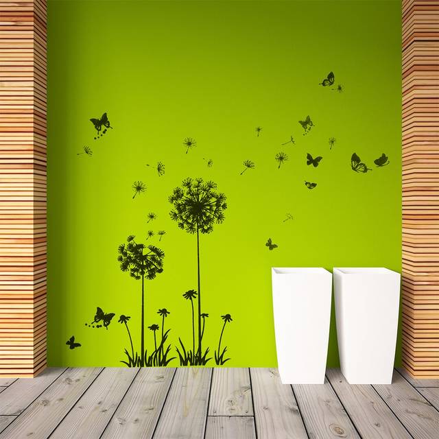 Transparent Dandelion Flowers Wall Sticker (100cm H X 110cm W)