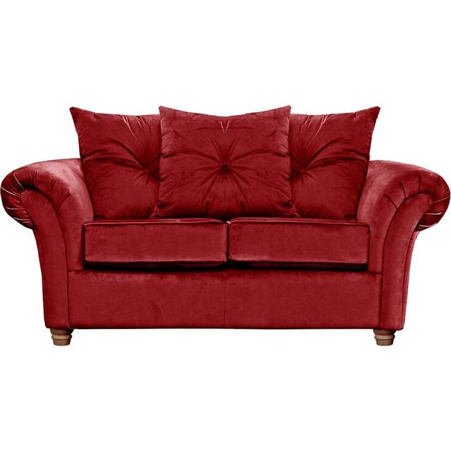 Lila 2 Seater Sofa - Burgundy (92cm H X 170cm W X 93cm D)