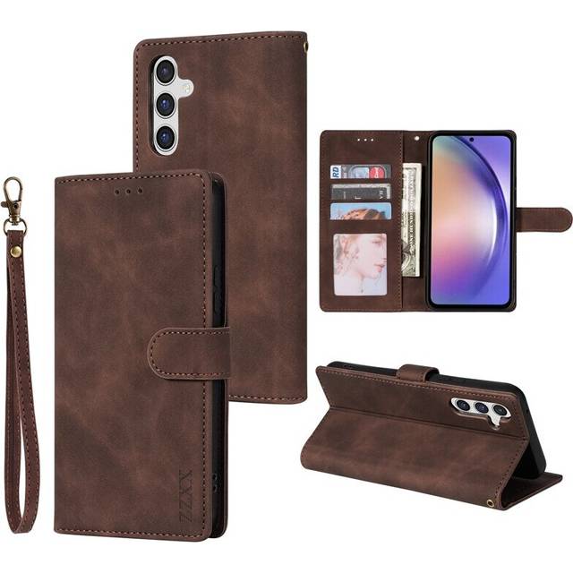 (Coffee, Samsung S20) Wallet Card Slot Magnetic Flip Leather Case ForGalaxy S23S22 Plus S21 S20 FE S10E S9 S8 Note 2010 Lite 9