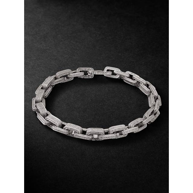 SHAY - 18-Karat White Gold Diamond Bracelet - Men - Silver