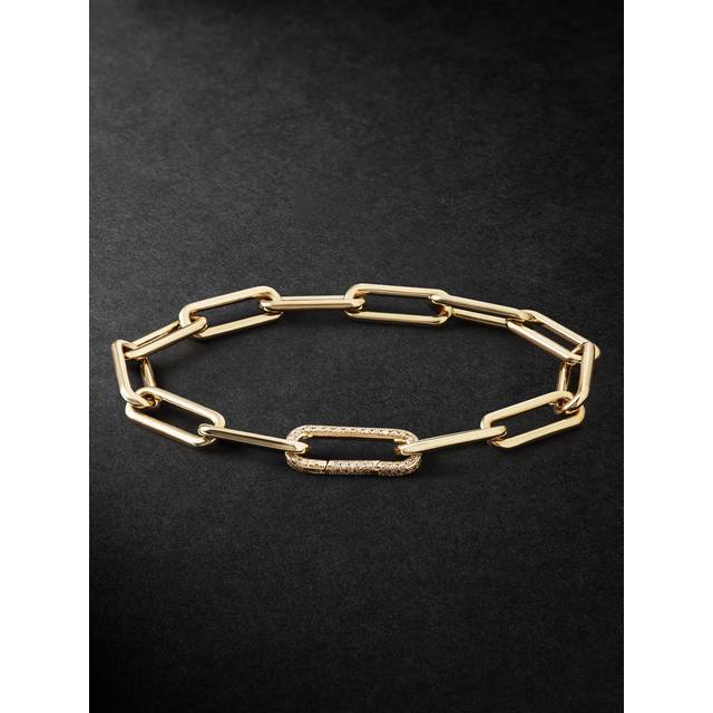 Ileana Makri - Seamless Oblong Gold Diamond Chain Bracelet - Men - Gold - 19