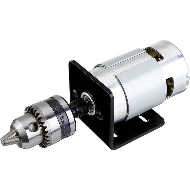 (0.6-6mm) DC 12V Lathe Press 795 Motor With Drill Chuck and Mounting Bracket or 24V 15A 360W Power Convertor