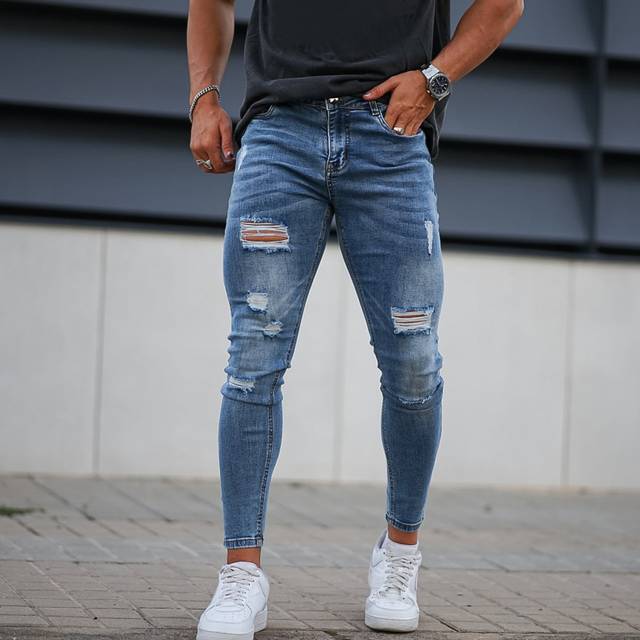 Knapp Ficka Rev Dragkedja Enkel Herr Jeans - Mediumtvätt (28,30,32,36,34)