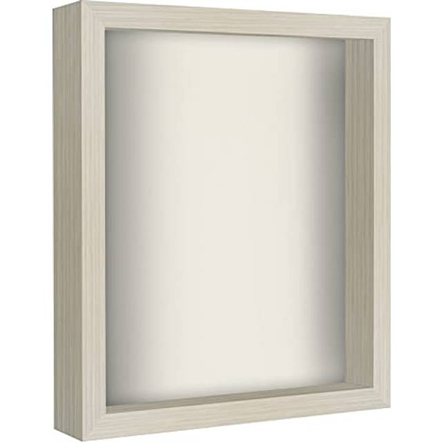 Americanflat 11x14 Shadow Box Frame in Light Wood with Soft Linen Back - Engineered Wood Frame with Shatter-Resistant Glass - Shadow Boxes for Wall an