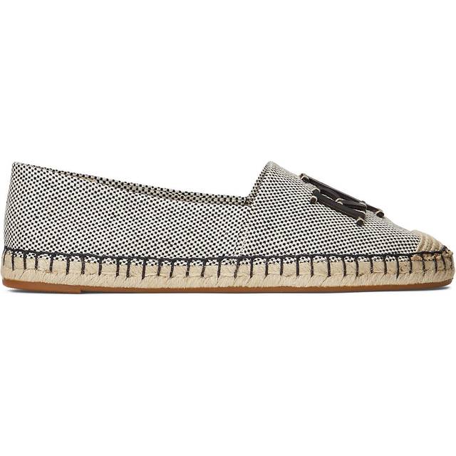 Lauren Ralph Lauren Cameryn Iii Canvas & Leather Espadrille Woman Espadrilles Black Size 6.5 Textile fibers, Leather