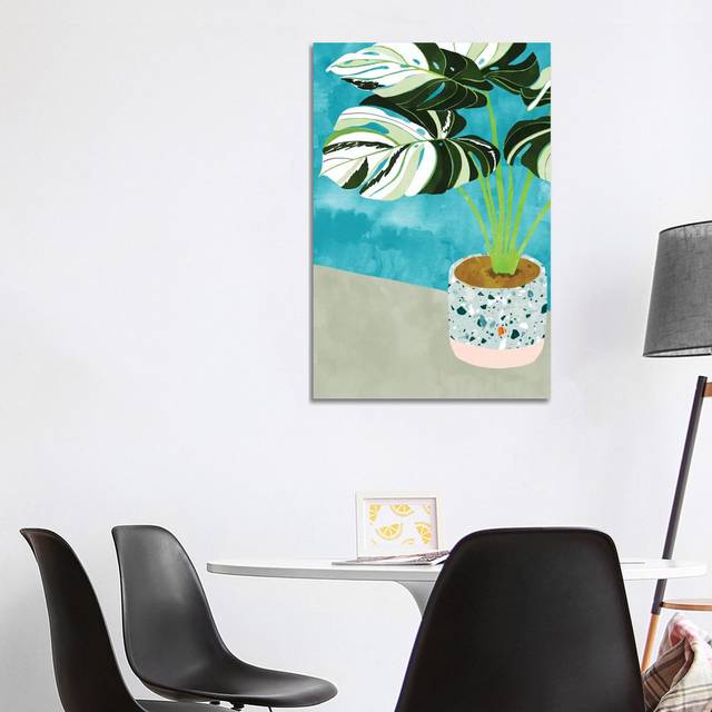 Variegated Monstera - Wrapped Canvas Graphic Art (101.6 cm H x 66.04 cm W x 3.175 cm D)