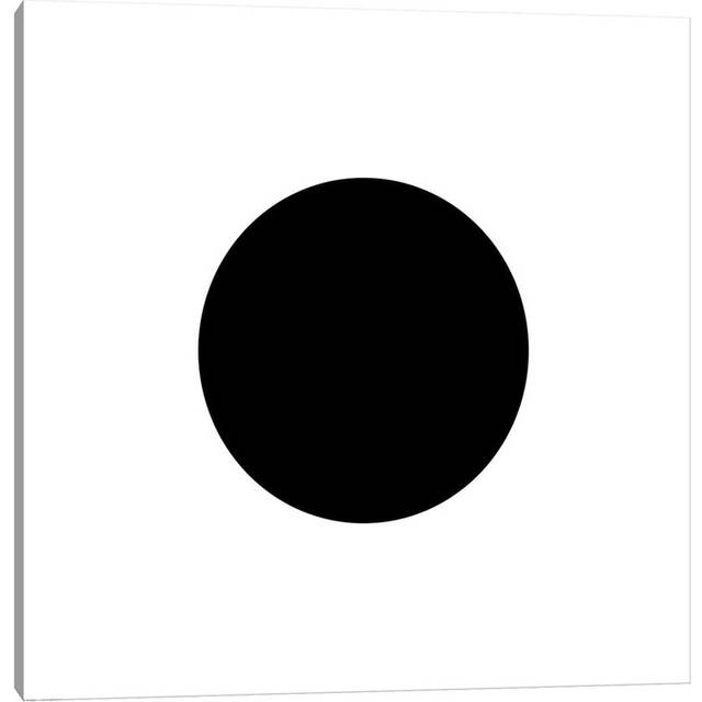Black Circle - Wrapped Canvas Minimalistic (45.72cm H x 45.72cm W x 3.81cm D)