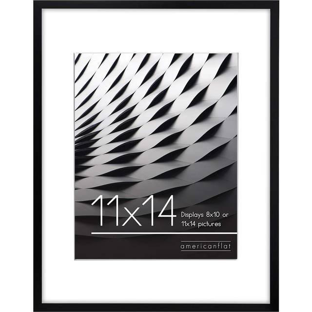 Americanflat 11x14 Picture Frame in Black - Thin Border 8x10 Picture F