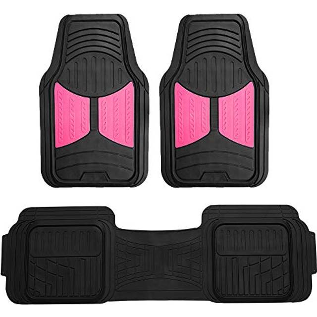 Automotive Floor Mats Pink Universal Fit All Season Protection Heavy Duty Rubber fits Most Cars  SUVs  and Trucks  Trim to Fit FH Group F11513PNK