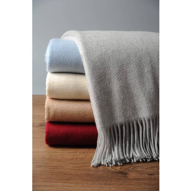EP Mode 100% Pure Cashmere Throw Blanket for Sofa  Classic Design with Gift Box (Lt. Heather Grey)