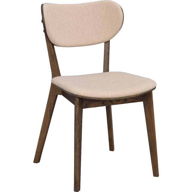 Stol brun ek/beige tyg