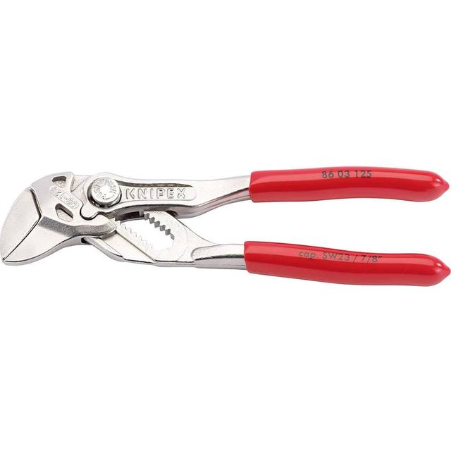 Knipex Minitångnyckel Tång- och skruvnyckel i ett verktyg förkromad, med plastöverdrag 125 mm 86 03 125