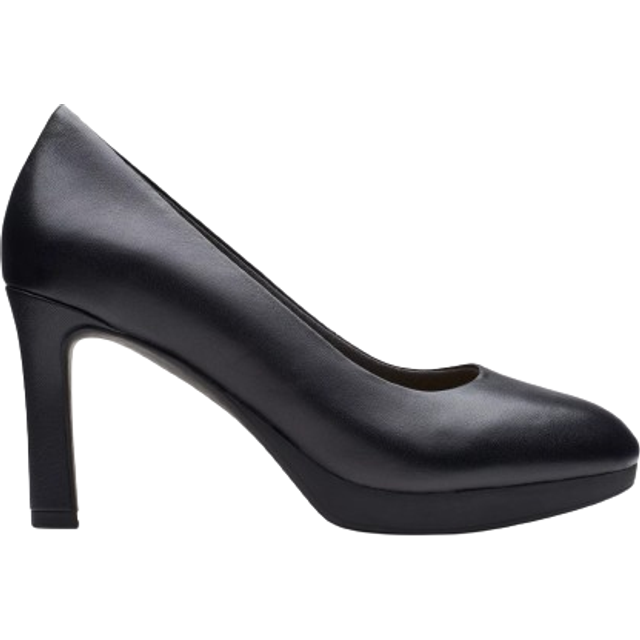 Clarks Ambyr2 Braley Pump, Svart Läder, 6 UK, Svart läder, 39 EU