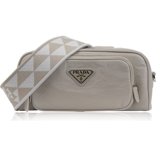 Beige Leather Crossbody Bag
