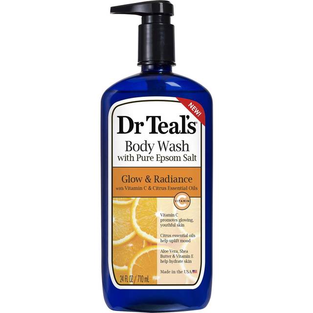 Dr Teal's Body Wash with Pure Epsom Salt - Glow & Radiance Vitamin C Citrus 24 fl oz