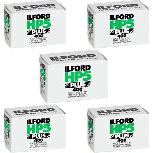 Ritz Camera Pack of 5 Ilford 1574577 HP5 Plus  Black and White Print Film  35 mm  ISO 400  36 Exposures