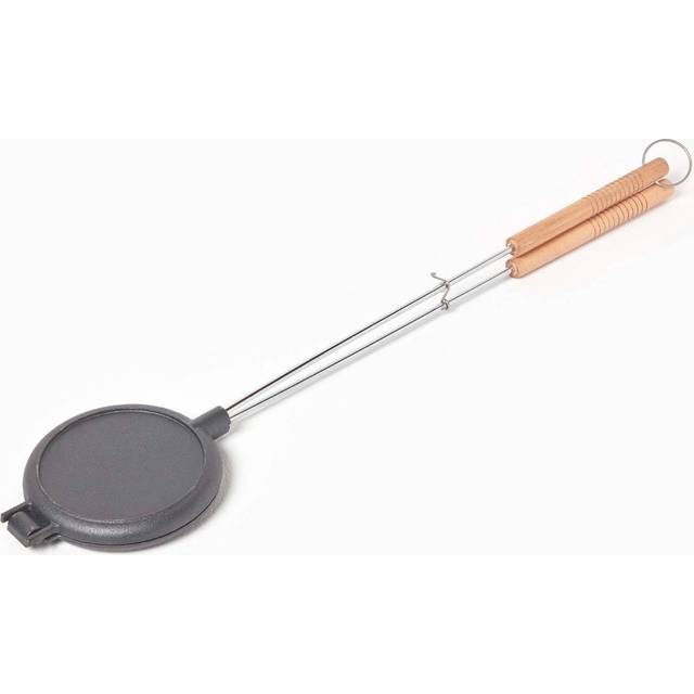 Homescapes Round Black Cast Iron Waffle Iron 82cm Long