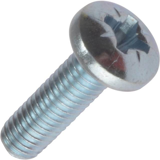 Machine Screw Pozi Pan Head Bright Zinc Plated M4 20mm Pack of 100