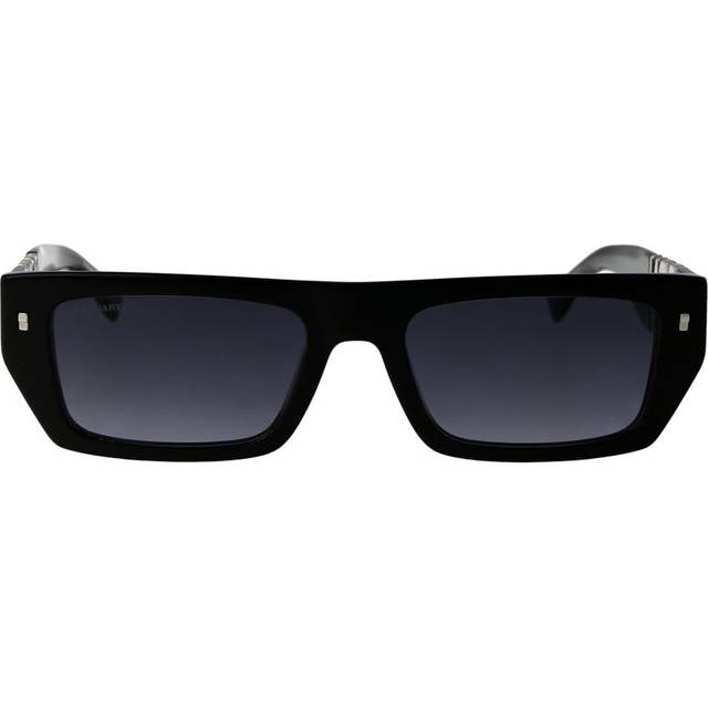 Dsquared2 Man ICON 0011/S 807/9O Solglasögon Acetat Svart Grå Fyrkantig Normal Skuggad