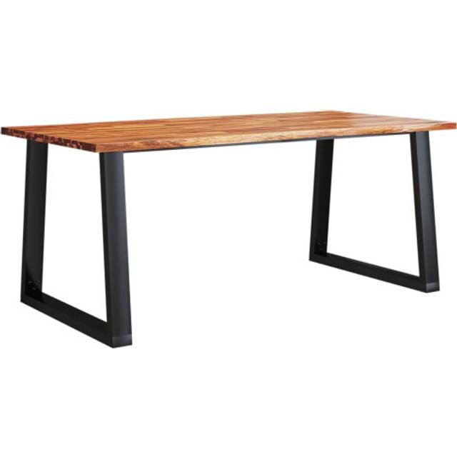 Matbord med levande kant 180x90x75 cm massivt akaciaträ