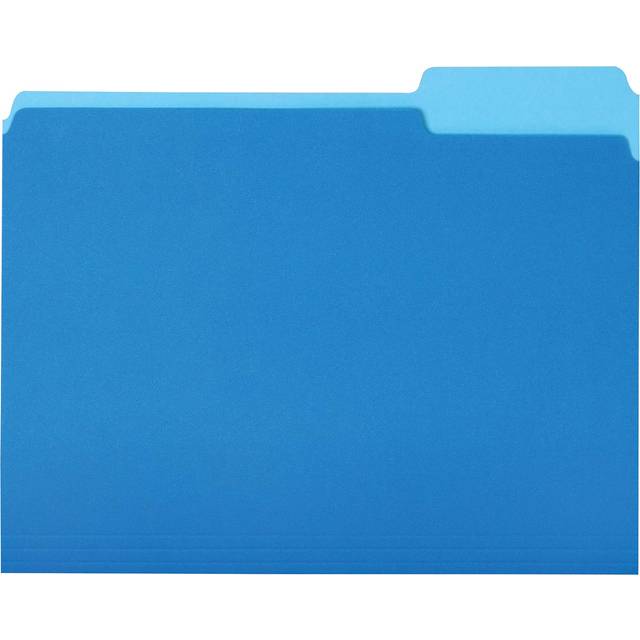 Amazon Basics File Folders  Letter Size  1/3 Cut Tab  Blue  36-Pack