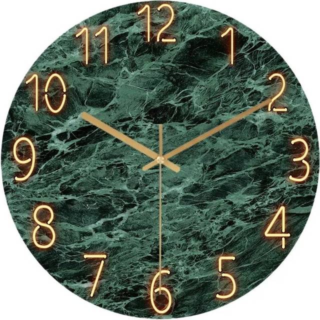 (green) wall clock quartz clock wall watch modern minimalist mute clock customization