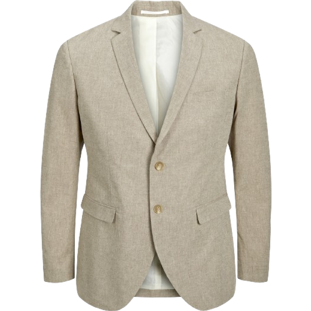 JACK & JONES Jprriviera Linen Blazer Slim Fit Sn kostymjacka för män, Beige/fit: smal passform, 50