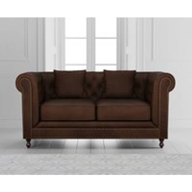 Westminster Chesterfield Brown Leather 2 Seater Sofa