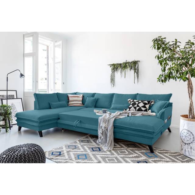 MiuForm Charming Charlie Upholstered Corner Sofa Turquoise 90cm H X 302cm W X 200cm D