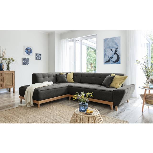 Dazzling Daisy Corner Sofa Bed - Anthracite (77cm H X 250cm W X 190cm D)